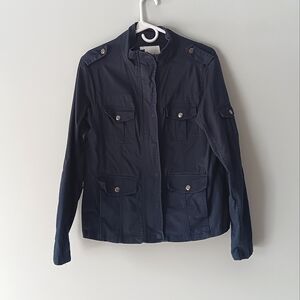 Thread & Supply Jacket Unlined Pockets Cotton Silver Navy Washed Blue Medium